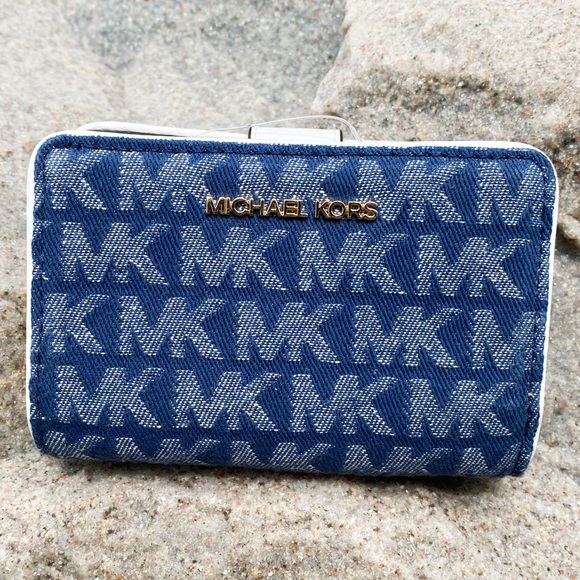 Michael Kors Bifold Zip Coin Wallet Denim MK - Picture 4 of 7